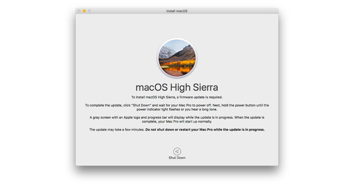 Update software on mac to high sierra download